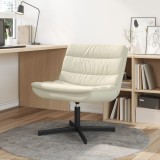 vidaXL Scaun Pivotant Crem Piele Artificială Mediu Pivotant