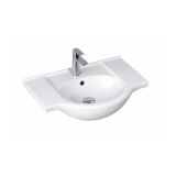 Lavoar Ceramic Aripioare V65, 65x43 cm, Montare pe Perete, Orificiu Robinet, Design Modern, Usor de Curatat, Diverse Culori