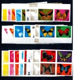 Ajman 1971 - Fluturi, serie probe progresive de culoare, nedantelate