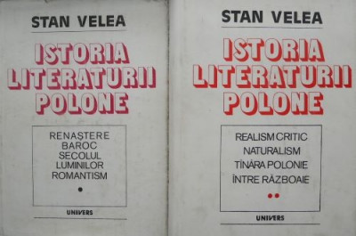 Istoria literaturii polone (2 volume) &amp;ndash; Stan Velea (supracoperta patata) foto