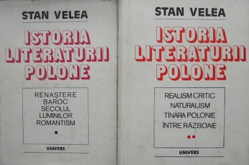 Istoria literaturii polone (2 volume) &ndash; Stan Velea (supracoperta patata)