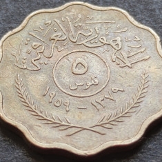 Moneda exotica 5 FILS - IRAK, anul 1959 * cod 3526 B