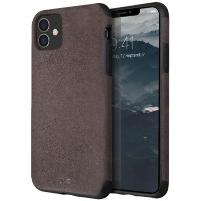 Husa Piele UNIQ Sueve pentru Apple iPhone 11, Gri foto