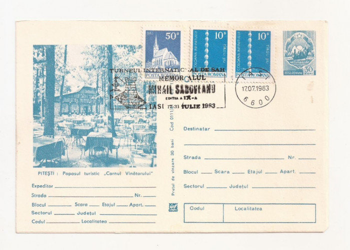 RF29 -Carte Postala- Pitesti, popasul Cornul Vanatorului, necirculata 1983