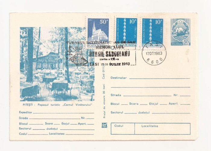 RF29 -Carte Postala- Pitesti, popasul Cornul Vanatorului, necirculata 1983