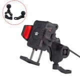 Suport Telefon Moto 2 Prinderi, Anti-Vibrații, &Icirc;ncărcare Wireless 15W si port Type-C