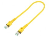 Cablu Patch S/FTP Cat 6a Cu 0.5m Galben