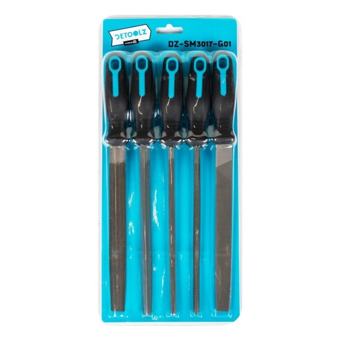 Set 5 pile Detoolz 310 mm din otel T12, cu manere ergonomice