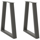 VidaXL Picioare de masă &icirc;n formă de V, 2 buc., antracit, 60x(72-73,3) cm, oțel