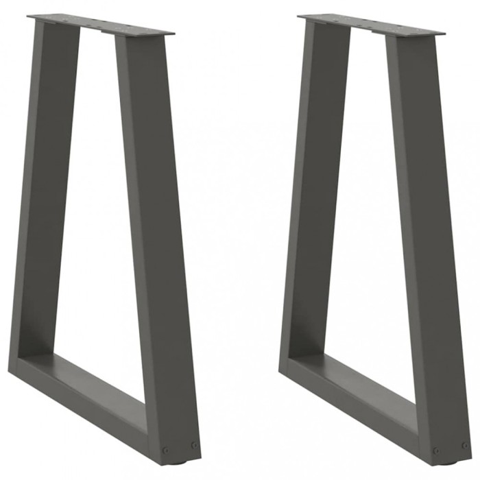 vidaXL Picioare de masă &icirc;n formă de V, 2 buc., antracit, 60x(72-73,3) cm, oțel