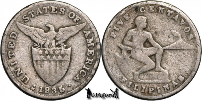 1935 M 5 Centavos - Filipine