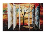 Cumpara ieftin Tablou pictat manual living, dormitor, Treptele vietii, 70x50cm ulei pe panza in cutit cu efect 3D, inspirational