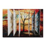 Tablou inspirational pictat manual, Treptele vietii, 70x50cm ulei pe panza in cutit cu efect 3D