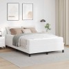 Cadru de pat cu saltea Alb 140 x 190 cm Piele artificială