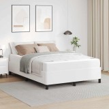 vidaXL Cadru de pat cu saltea Alb 140 x 200 cm Piele artificială