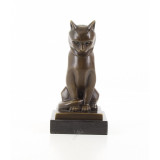 Pisica - statueta din bronz pe un soclu din marmura BJ-52, Animale
