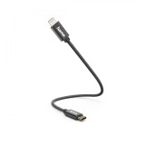 Cumpara ieftin Cablu de incarcare/date, USB-C - Lightning, 0,2 m, negru, Hama