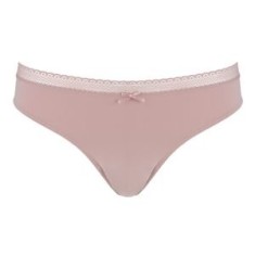 Chiloti Microfiber Roz Nude cu Dantelă și Fundită pentru Femei, CMCLASS