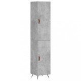 Cumpara ieftin Dulap inalt, gri beton, 34,5x34x180 cm, lemn prelucrat