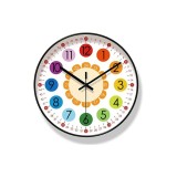 Ceas de perete copii Tic Tac Colours, 30 cm, negru