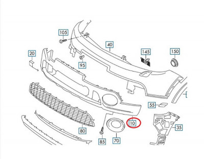 Bara fata VW Golf 5 Plus (5m), 04.2010-06.2011, Model Cross, gri; inferior, Aftermarket foto