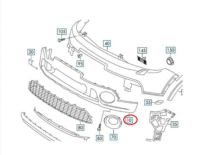 Bara fata VW Golf 5 Plus (5m), 04.2010-06.2011, Model Cross, gri; inferior, Aftermarket