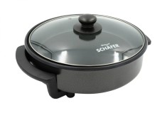 Tigaie electrica pentru gustari si pizza SCHAFER 20372, 1500 W, diametru 42 cm, capac din sticla foto