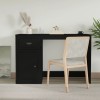 Birou Negru cu Sertar vidaXL 115x50x75 cm, Lemn Prelucrat, Birou Calculator, Masa Laptop, Spatiu Depozitare