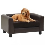 Gossi canapea pentru caini, maro, 60x43x30 cm, plus &amp; piele ecologica