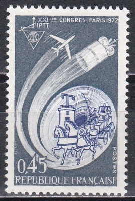 Franta 1972 - Al 21-lea Congres Mondial al Federației Sindicatelor Poștale, MNH foto