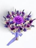 Buchet de Flori Mic Personalizabil cu Plante Uscate (Alb Mov), Eventissimi&reg;