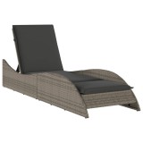 Cumpara ieftin Sezlong cu perna, gri, 60x205x73 cm, poliratan