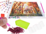 Cumpara ieftin Mozaic Diamante 5D Cai, 40x30cm, Pictura Broderie cu Strass, Tablou DIY, Joc Creativ, Arta, Set Complet