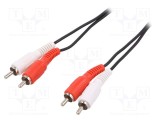 Cablu RCA mufe x2, 2,5m negru - LOGILINK