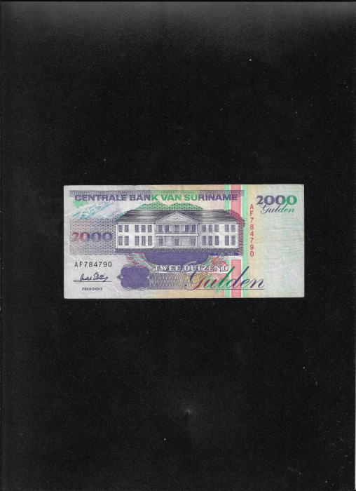 Rar! Suriname Surinam 2000 gulden 1995 seria784790