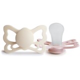 FRIGG Butterfly Size 2:6-18 months suzetă Cream/Blush 2 buc