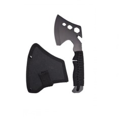 Topor multifunctional, IdeallStore&reg;, maner paracord, inox, negru