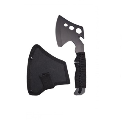 Topor multifunctional, IdeallStore&amp;reg;, maner paracord, inox, negru foto