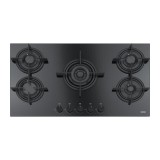 Plita incorporabila Franke FHCR 905 4G TC HE BK C NERO, gaz, 5 arzatoare, gratare fonta, sticla neagra, 106.0374.288