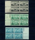 SUA 1947 - Posta Aeriana, vederi, serie in blocuri de 4 neuzate, plate number