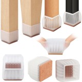Set 16 protectii pentru picioare scaun si podea, flippy, universale din silicon, model patrat, alb transparent