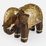 Figură decorativă elefant auriu cu motive africane pentru interioare, CMCLASS
