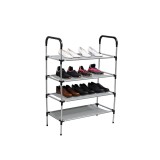 Pantofar Suport Incaltaminte LCT-01, Gri &amp; Argintiu, Metalic, Plastic, 4 Nivele, 71x58x26 cm