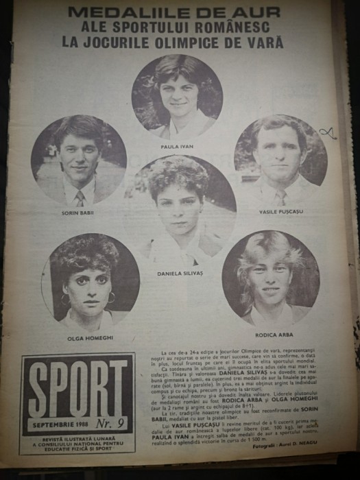 Revista Sport - Nr. 9 - Septembrie 1988