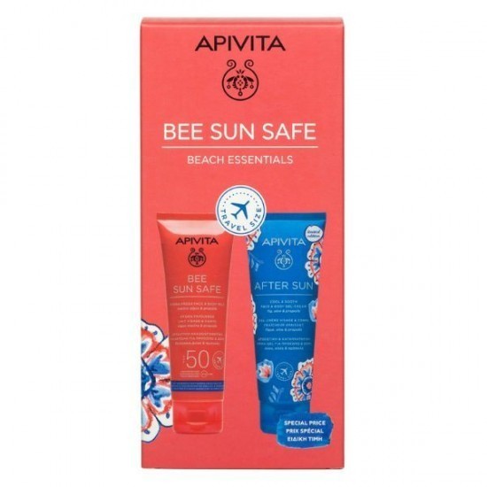 Apivita Bee Sun Safe Promo Hydra Fresh Lapte de față și corp SPF50 100 ml + Gel-cremă după soare răcoritoare și calmantă pentru față și corp 100 ml