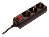 Prelungitor alimentare AS SCHWABE 3 prize 1,4m 3G1,5mm&sup2; PVC negru 11362