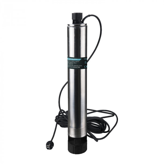 Pompa submersibila Detoolz, 1000 W, 2900 rpm, 55 m, 5.5 bar, 5200 l/h, apa curata