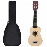 Set Ukulele Soprano Cu Husă Pentru Copii Lemn Deschis 21&amp;quot; 70146, General