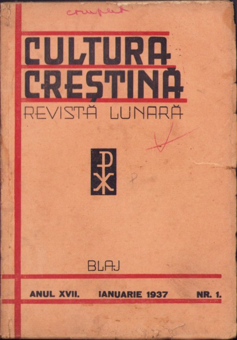C5611N Cultura Creștină, 1/1937, Blaj