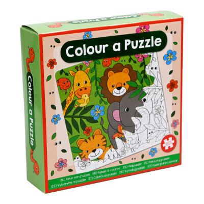 Set DIY Coloreaza propriul puzzle - animale din jungla foto